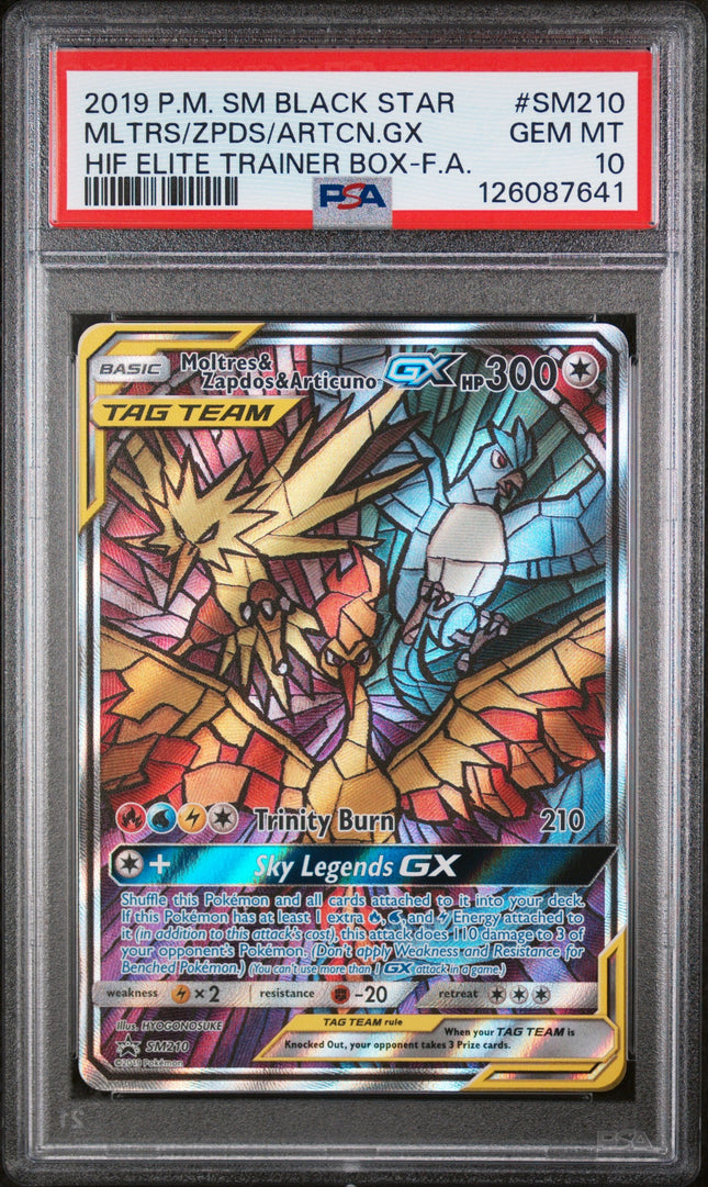 2019 Sm Black Star Promo Hif Elite TB -F.A. Mltrs/Zpds/Artcn.Gx 10 PSA #SM210