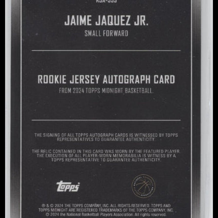 2023-24 Topps Midnight Rookie Jersey Auto #/75 Jaime Jaquez Jr. #RJA-JJJ
