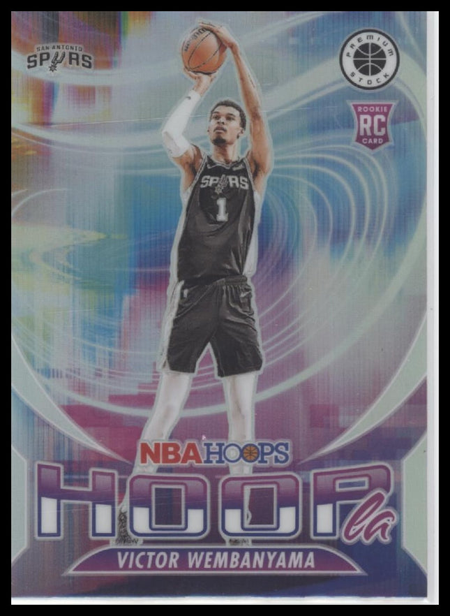 2023-24 Hoops Premium Stock Hoopla Silver Prizm Victor Wembanyama #5
