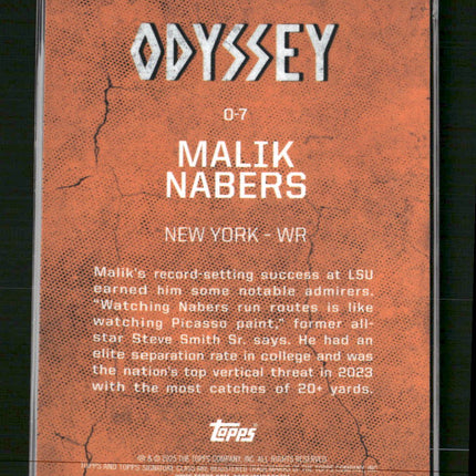 2024 Topps Signature Class Odyssey Malik Nabers #O-7