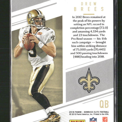 2018 Donruss Elite Spellbound Green Drew Brees #SB-DB3