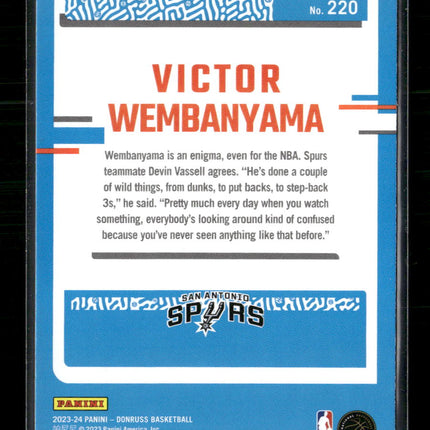 2023-24 Donruss Green Laser Holo Victor Wembanyama Rookie #220