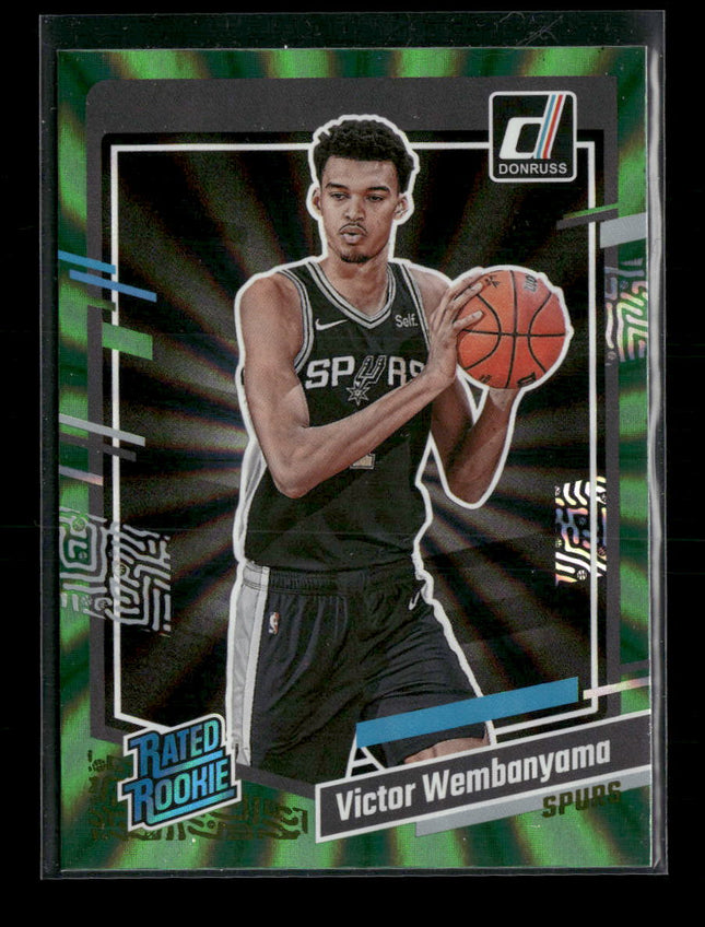 2023-24 Donruss Green Laser Holo Victor Wembanyama Rookie #220