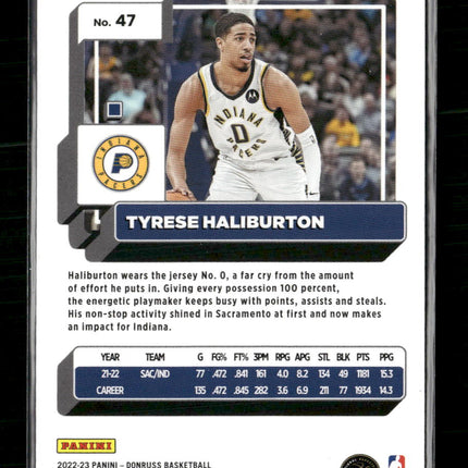 2022-23 Donruss Holo Laser Yellow Tyrese Haliburton #/25 #47