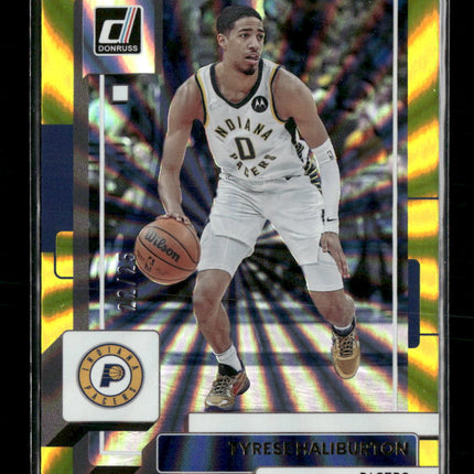 2022-23 Donruss Holo Laser Yellow Tyrese Haliburton #/25 #47