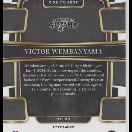 2023-24 Panini Select Blue Cracked Ice Prizms Victor Wembanyama Rookie #87