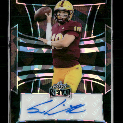 2025 Leaf Metal Pulsar Black Autographs Sam Leavitt #/2 #BA-SL1