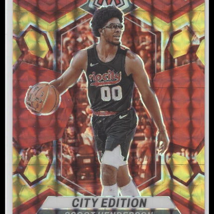 2023-24 Panini Mosaic CE Choice Fusion Red & Yellow Scoot Henderson #/75 #275