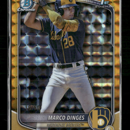 2025 Bowman Chrome Prospects Gold Marco Dinges #/50 #BCP-183