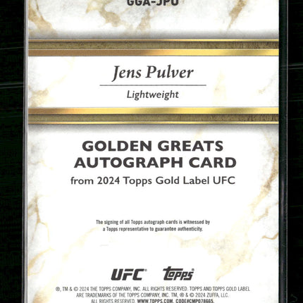 2024 Topps Gold Label UFC Golden Greats Autographs Red Jens Pulver #/25 #GGA-JPU