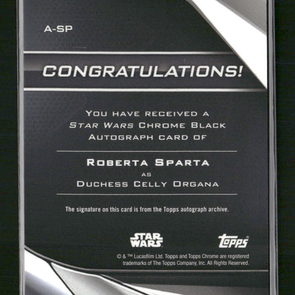 Topps Chrome Black Star Wars Duchess Celly Organa #A-SP Auto#/99