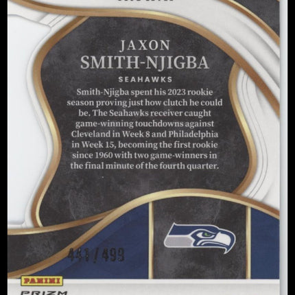 2023 Panini Neon Green Prizms Die Cuts Jaxon Smith-Njigba Rookie #/499 #259