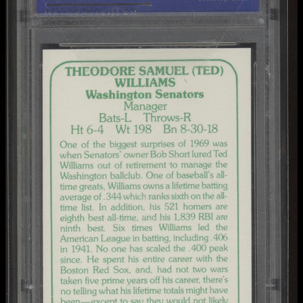 1978 Tcma The 1960'S Ted Williams 9 PSA #260