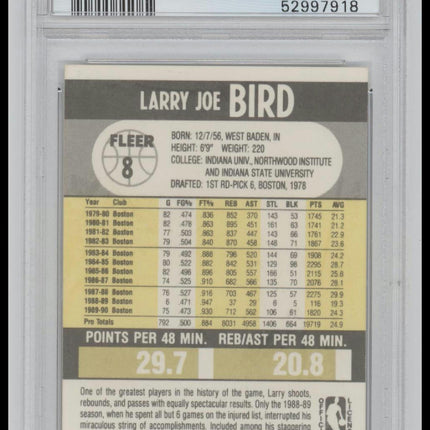 1990 Fleer Larry Bird #8 PSA 6