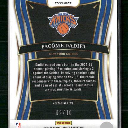 2024-25 Panini Select Gold Prizm Pacome Dadiet Rookie #/10 #375