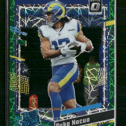 Puka Nacua 2023 #238 Donruss Optic Green Lazer Rookie