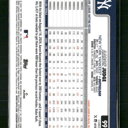 Aaron Judge 2025 #99 Topps Chrome Raywave Refractor