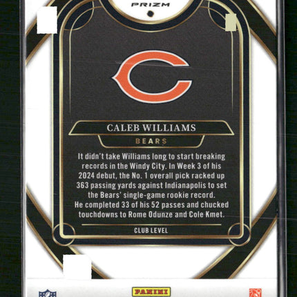 2024 Panini Select Black & Green Prizm Shock Caleb Williams Rookie #216