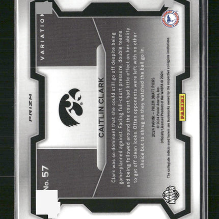 Caitlin Clark 2024 #57 Panini Prizm Draft Picks Prizms Green