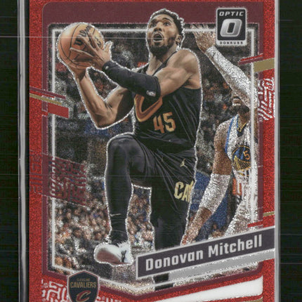 Donovan Mitchell 2023-24 #26 Donruss Optic Red Glitter #/75