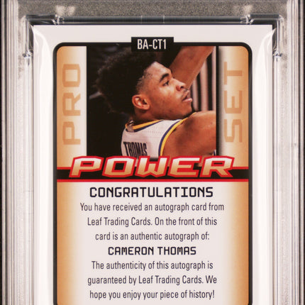 2021 Leaf Pro Set Power Autographs Autograph-Silver Cameron Thomas 8 PSA #CT1