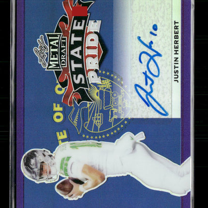 Justin Herbert  2020 #SP-JH2 Leaf Metal Draft State Pride Auto Purple #/25