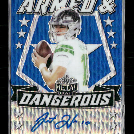 Justin Herbert 2020 #AD-JH2 Leaf Metal Armed & Dangerous Auto Wave Blue #/20