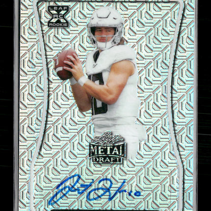 Justin Herbert 2020 #BA-JH2 Leaf Metal Draft Crystal Silver Auto #/40