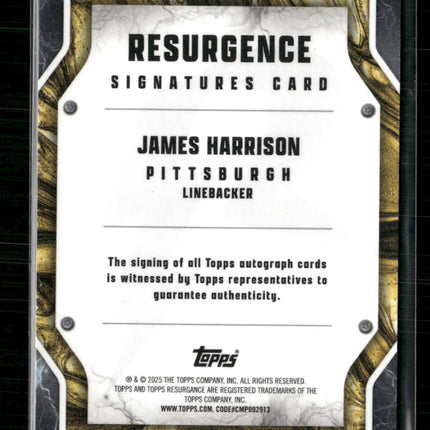 James Harrison 2024 #RS-JH Topps Resurgence Lime Green Power Surge Auto #/15