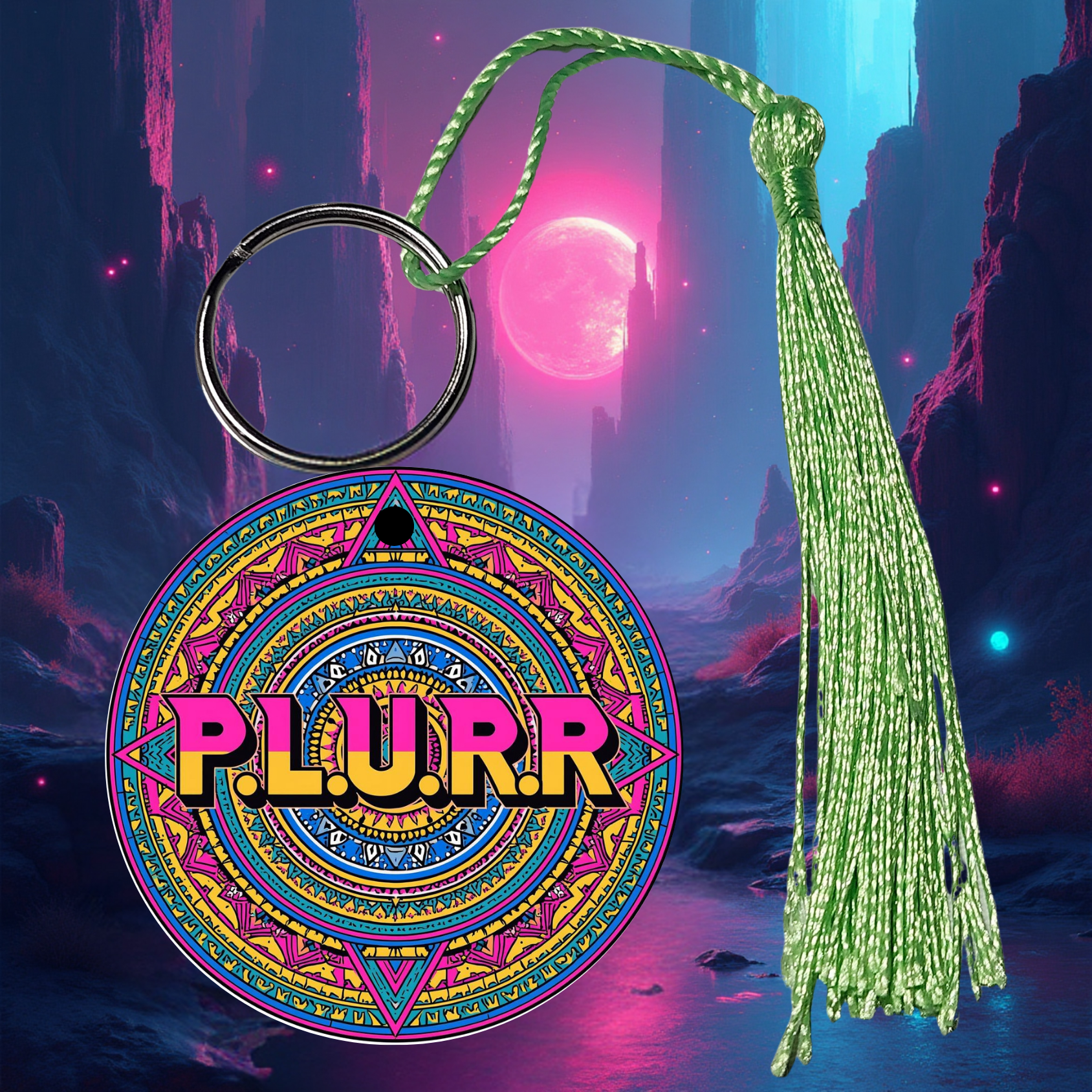 PLURR Aluminum Keychain for Raves and Festivals