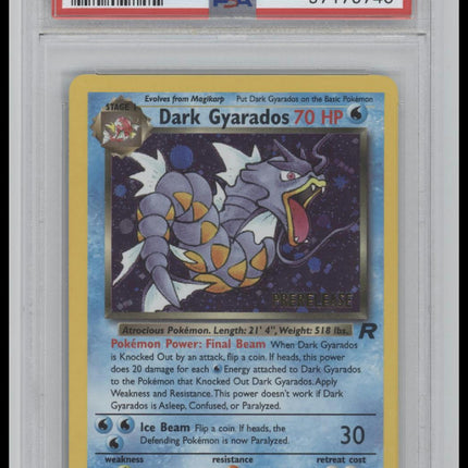 2000 Pokemon Rocket Prerelease Dark Gyarados-Holo 8 PSA #8