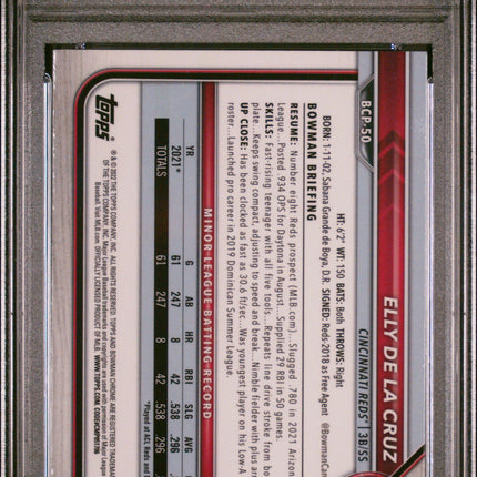 2022 Bowman Chrome Prospects Chrome Prospects Elly De La Cruz 10 PSA #BCP50