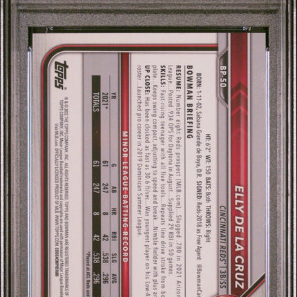 2022 Bowman Paper Prospects Paper Prospects Elly De La Cruz 9 PSA #BP50