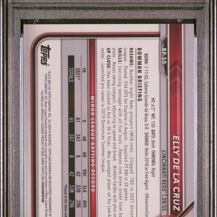 2022 Bowman Paper Prospects Paper Prospects Elly De La Cruz 10 PSA #BP50