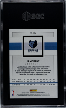 2019-20 Panini Chronicles Panini Ja Morant 10 SGC #116