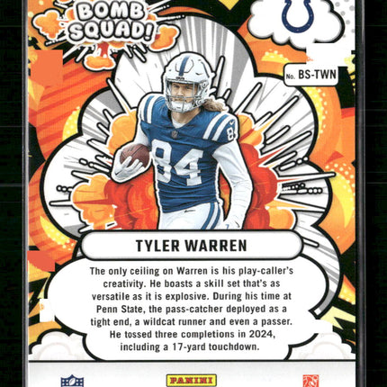 Tyler Warren  2025 Donruss Bomb Squad /100 #BS-TWN
