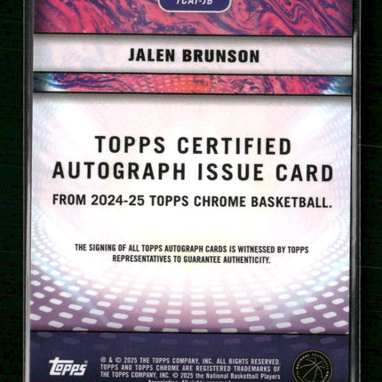 Jalen Brunson  2024-25 Topps Chrome Certified Auto Pink Basketball #/55 #TCAI-JB