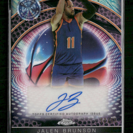 Jalen Brunson  2024-25 Topps Chrome Certified Auto Pink Basketball #/55 #TCAI-JB