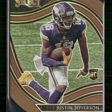 Justin Jefferson 2020 Panini Select Gold Prizm Die Cut #355 #361