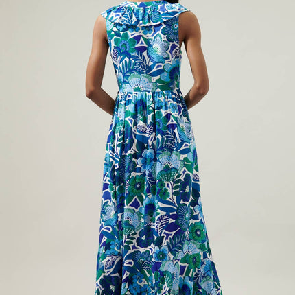 Deep Blue Floral Dress