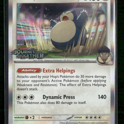 SV: Scarlet & Violet Promo Cards Hop's Snorlax #184