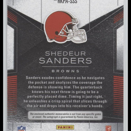 Shedeur Sanders 2025 Panini Black RC Patch Auto Orange #/99 #RKPA-SSS