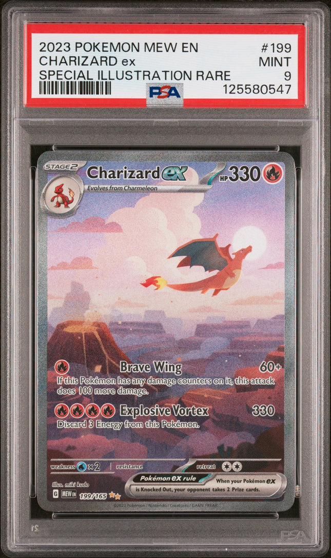 2023 Pokemon Mew En-151 Special Illustration Rare Charizard Ex 9 PSA #199