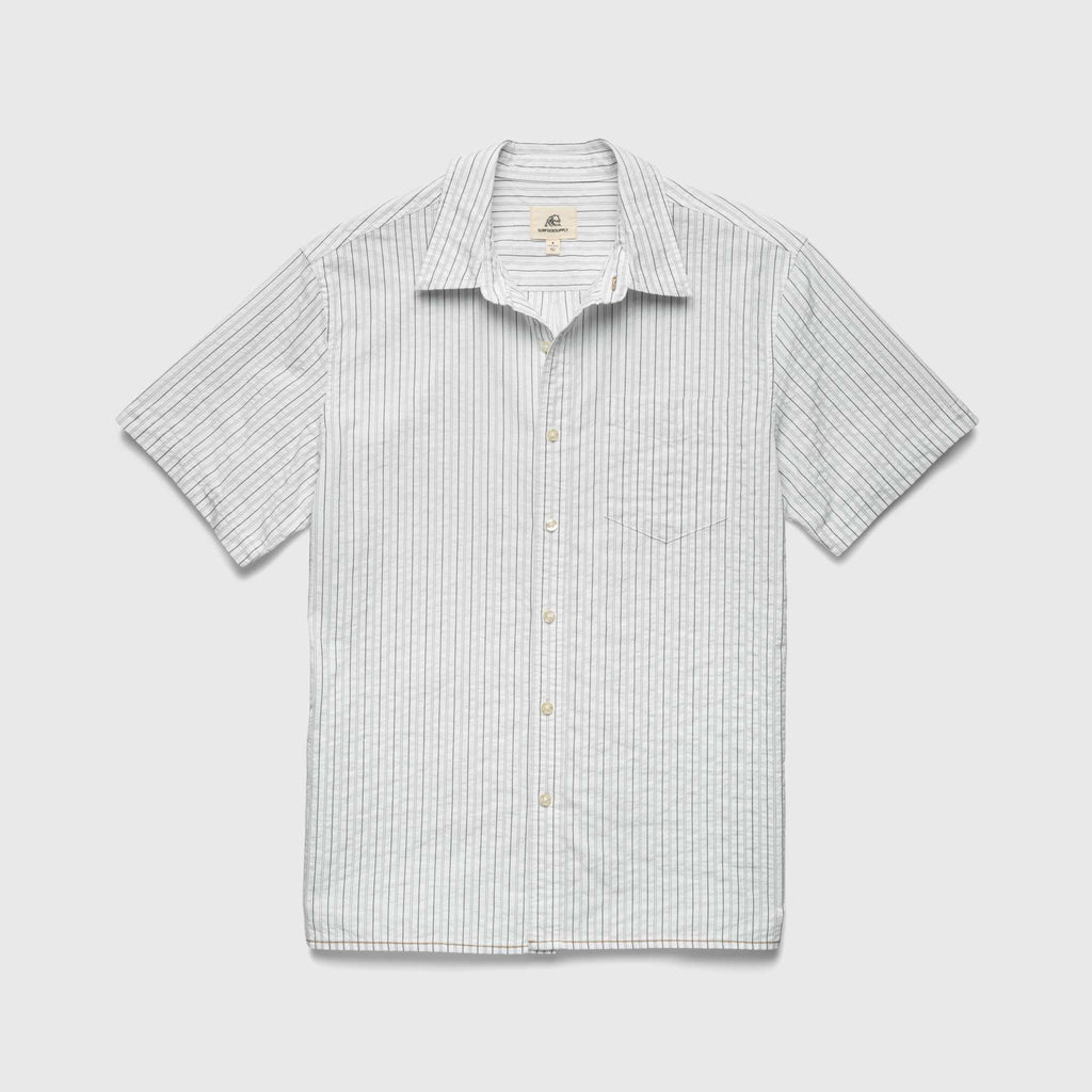 Joseph Crinkle Stripe Shirt - White Navy