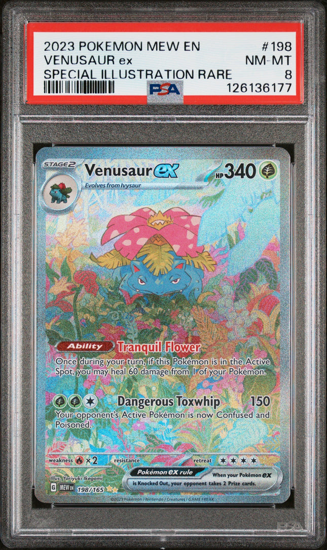 2023 Pokemon Mew En-151 Special Illustration Rare Venusaur Ex 8 PSA #198