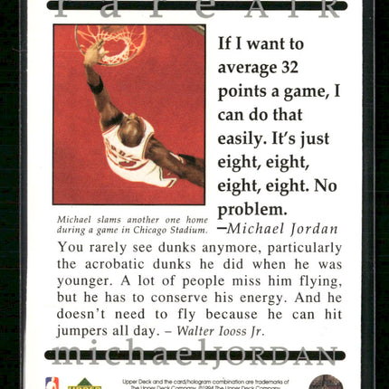 Michael Jordan 1994 Upper Deck Jordan Rare Air #19
