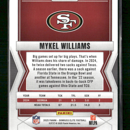 Mykel Williams 2025 Donruss Elite Razzle Dazzle Rookie #164