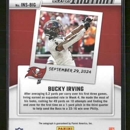 2025 Donruss Best of Instant Autographs Bucky Irving #/99 Auto #INS-BIG
