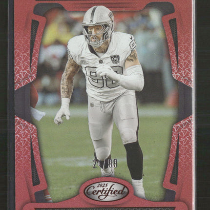 2025 Panini Certified Mirror Red Maxx Crosby #/99 #54