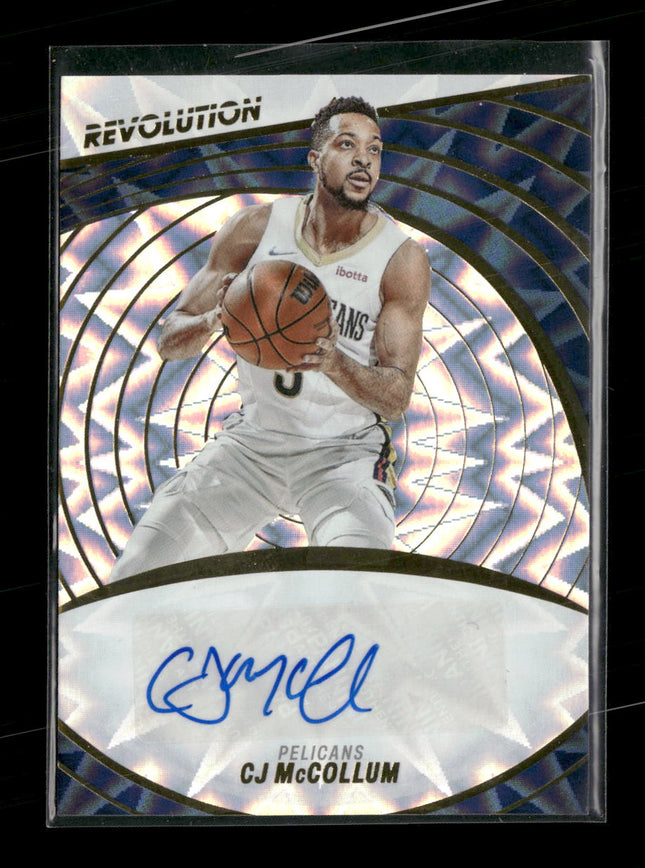 2022-23 Panini Revolution Autographs Fractal CJ McCollum #/100 Auto #A-CJM